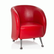 Fauteuil lounge / fauteuil club ST. LUCIA en similicuir rouge hjh OFFICE - rouge plastique 713220