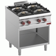 Fourneau 4 feux vifs à gaz sur soubassement ouvert - PG7/4BA7-RN