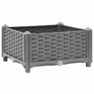 Helloshop26 - Lot de 2 lits surélevés pour plantes jardin 40 x 40 x 23 cm en polypropylène gris clair 02_0046143 - gris 3000234066244