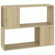 Helloshop26 - Meuble TV élégant classique épuré 80 x 24 x 63 cm en bois d'ingénierie chêne sonoma 02_0047981 - Bois massif 3000235049482