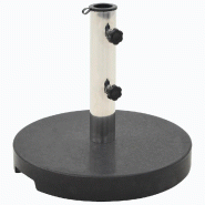 Helloshop26 - Socle de parasol rond 40 cm en granit noir 20 kg pour stabilité extérieure avec 2 boulons design moderne 02_0045907 - noir inox 300023