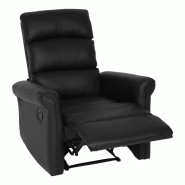 Mendler Fauteuil de télévision HWC-J96, Fauteuil de relaxation Fauteuil inclinable, fonction de couchage réglable Similicuir ~ noir - noir matière