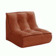 Oviala Business Fauteuil pour canapé modulable en velours 90 x 80 x 70 cm terracotta - rouge polyester 114165