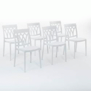 RATTATAN Set 6 Chaises en polypropylène avec fibre de verre empilables pour extérieur et jardin, bar et restaurant, cuisine design moderne - EMMA - RATTATAN Set 6 Chaises en polypropylène avec fibre de verre empilables pour extérieur et jardin, bar et restaurant, cuisine design moderne - EMMA -