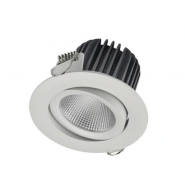 Spot luminaire encastré rond-orientable- nix ip44 led cob 8w 3000k blanc angle de 40°