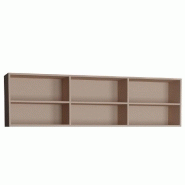 SURMEUBLE 6 NICHES DE RANGEMENTS POUR LIT ESCAMOTABLE HORIZONTAL 140 X 200 CM HAUTEUR 56 CM FINITION TAUPE MAT