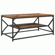 VidaXL Table basse Bois Ancien 90 x 50 x 40 cm Modèle Grandezza Horizon - 868235