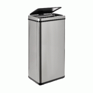 WellHome - Poubelle Intelligente 60L de couleur Grise 35,5x26x79cm - Ouverture Automatique/Manuelle - argenté inox WH13807