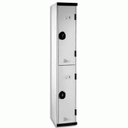 Acial multicasiers optimum en acier corps et portes gris, 2 portes + 2 tablettes l30 x h180 x p50 cm