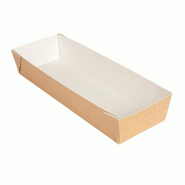 Barquette sandwich The Pack carton ondulé nano micro 11x30x5cm brun - par 200