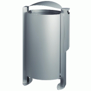 Corbeille ARKEA 100 Litres sur pied avec cendrier - Gris Métal_0