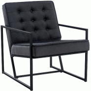 Décoshop26 - Fauteuil lounge en velours gris et cadre métallique capitonné design minimaliste FAL10546 - gris métal 3000391469605