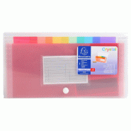 Exacompta Lot de 5 Trieur valisette CRYSTAL PP 26x14, 7 compartiments, coloris blanc - transparent matière synthétique 55398E_0