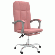 Helloshop26 - Chaise fauteuil siège pivotante de inclinable de bureau informatique étude similicuir rose 02_0024272 - rose métal 3000215345993