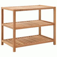 Helloshop26 - Étagère de salle de bain bois de noyer massif 65 x 40 x 55 cm 02_0000682 - Bois massif 3000070101536