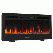 KAMINIO Cheminée électrique MARLON - Cheminée 3-en-1 avec chauffage, effet de flamme 3D, 12 couleurs de flammes, télécommande - 36 pouces - EF02-36