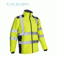 Veste de sécurité haute visibilité Softshell en polyester stretch mécanique - 3 couches - 2 poches - Class 3 - Kanpa Coverguard_0