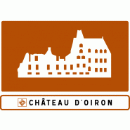 Panneau patrimoine culturel H33 - lieu touristique complétée par un message graphique Panneau patrimoine culturel H33 - lieu touristique complétée par un message graphique