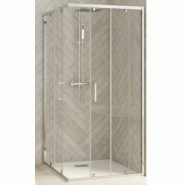 Paroi de douche smart design a/c 80cm accès d’angle coulissant à gauche fixe droite - KINEDO - pa90272btned - 791242