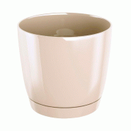 Prosperplast - Pot rond en plastique Coubi Round P, coloris Crème, 12x12x11 cm - beige plastique ZA1767
