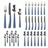 San Ignacio - Set de 32 couverts en acier inoxydable couleur bleue - bleu inox PK9432