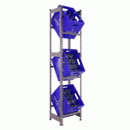 SimonRack Étagère à caisses à boissons, 3 caisses, 1800x400x300 mm, étagère à boissons, Gris - Simonbottle - métal 330100024184033