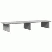 Support de moniteur table meuble bureau 100 x 27 x 15 cm bois d'ingénierie gris 02_0044842 - gris Bois massif 3000220447088