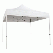Tente 3x3m en aluminium - toit polyester blanc 300g/m² - réglable en hauteur avec sac de transport