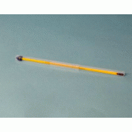 Thermomètre fond jaune à liquide rouge, -50/50, avec certificat de lot - Ref.: KJB035 Thermomètre fond jaune à liquide rouge, -50/50, avec certificat de lot - Ref.: KJB035
