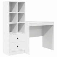 VidaXL Bureau avec tiroir 2 pcs Blanc Modèle Titan Select Élite - 3337353
