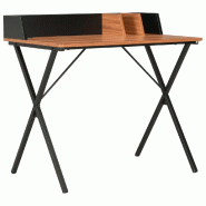 VidaXL Bureau Noir et marron 80x50x84 cm Modèle Atlas Bureau - 20274