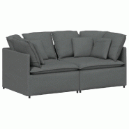 VidaXL Canapé modulaire avec coussins en tissu gris foncé Modèle Yernalis - 3321238
