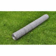 Vidaxl clôture en treillis acier galvanisé hexagonal 1x25 m argenté 140116