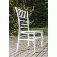 Lot de 8 chaises - Polypropylène blanc - Dos arrondi - CHIVARI BUDGET