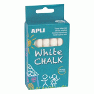 Apli Lot de 12 Etui de 10 craies blanches diam. 9mm - 8410782145769