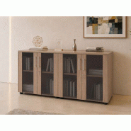 Armoire basse Fiona 4 portes verre ? Exmob