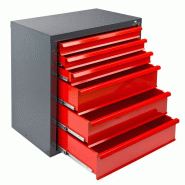 Armoire servante mammut 6 tiroirs - rouge/anthracite Armoire servante mammut 6 tiroirs - rouge/anthracite