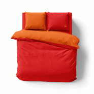 Benetton - Housse de Couette Réversible 200/220cm avec Drap 160/200+30cm et 2 Taies d'Oreiller 50/70cm Orange et Rouge - multicolore BE712 Benetton - Housse de Couette Réversible 200/220cm avec Drap 160/200+30cm et 2 Taies d'Oreiller 50/70cm Orange et Rouge - multicolore BE712
