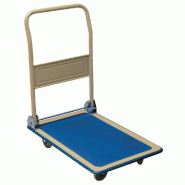 Chariot de manutention Roulservice - 92x62cm - bleu - charge lourde 300kg - manche rabattable - plateau antidérapant