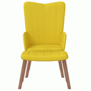 Décoshop26 - Fauteuil lounge chaise de canapé design moderne avec repose-pied en velours jaune moutarde DEC026532 - jaune 3000255871629