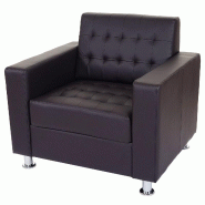 Décoshop26 - Fauteuil lounge en synthétique couleur café pieds en métal design moderne 04_0003125 - métal 3000511332697_0