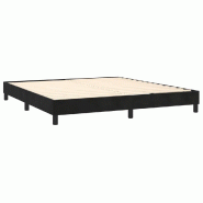 Décoshop26 - Sommier à lattes sur pieds cadre de lit 180x200 cm tissu velours noir TDL0206996 - noir 3001013932699