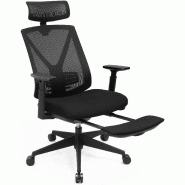 Fauteuil bureau ergonomique avec têtière accoudoirs fixes - Mobika