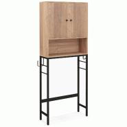 Helloshop26 - Armoire de rangement autoportante pour salle de bain 23 x 63 x 165,5 cm étagères réglables design moderne en métal 20_0017106 - 3000