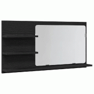 Helloshop26 - Armoire de salle de bain murale avec miroir 90 x 11 x 45 cm design élégant espace de rangement en bois chêne noir 02_0051796 - noir v