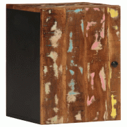 Helloshop26 - Armoire de salle de bain murale compacte rangement 38 x 33 x 48 cm style rustique en bois de récupération multicolore 02_0047129 - Boi