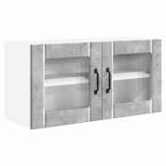 Helloshop26 - Armoire murale de cuisine moderne avec rangement pratique 80 x 31 x 40 cm en bois d'ingénierie gris béton 02_0054292 - gris Bois massi