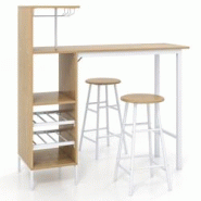 HELLOSHOP26 - Ensmeble table de bar mange debout avec 2 tabourets table haute 120 x 40 x 121,5 cm style industriel naturel 20_0008540 - 3000202144653 HELLOSHOP26 - Ensmeble table de bar mange debout avec 2 tabourets table haute 120 x 40 x 121,5 cm style industriel naturel 20_0008540 - 3000202144653