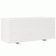 Helloshop26 - Jardinière bac lit surélevé plantes fleurs terrasse jardin 110 x 40 x 49,5 cm bois de pin massif blanc 02_0037343 - 3000214238913 Helloshop26 - Jardinière bac lit surélevé plantes fleurs terrasse jardin 110 x 40 x 49,5 cm bois de pin massif blanc 02_0037343 - 3000214238913