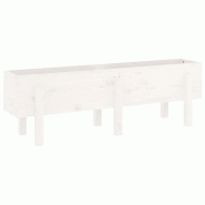 Helloshop26 - Jardinière bac lit surélevé plantes fleurs terrasse jardin de jardin 121 x 30 x 38 cm bois de pin massif blanc 02_0039352 - 300021858 Helloshop26 - Jardinière bac lit surélevé plantes fleurs terrasse jardin de jardin 121 x 30 x 38 cm bois de pin massif blanc 02_0039352 - 300021858